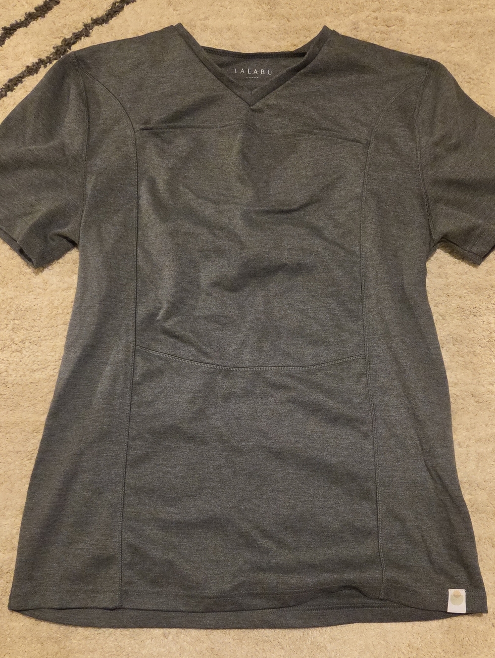 LALABU Charcoal Gray V-Neck Top